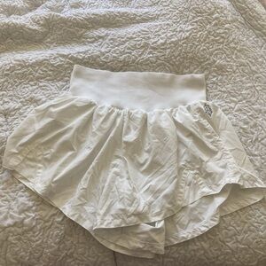 White Free People Carpe Diem running shorts